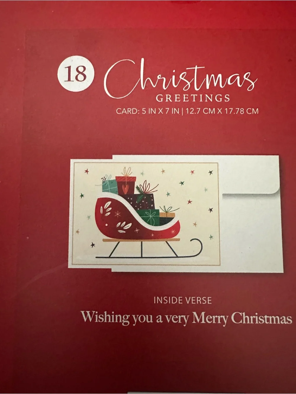 Signature Red Holiday Sleigh Greeting Cards